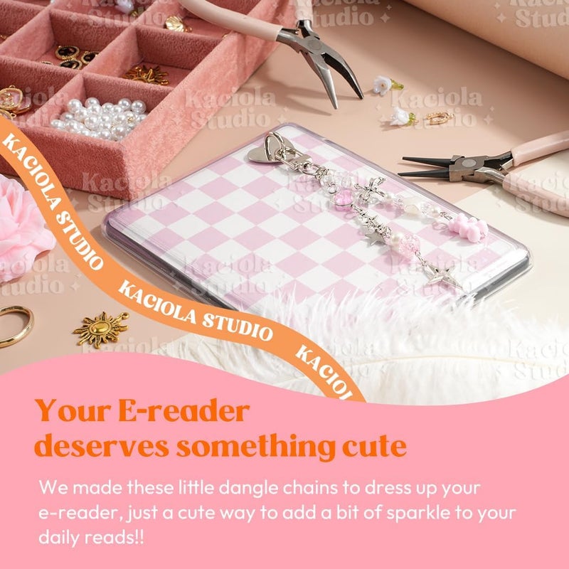 Kaciola Charms for E-reader, Cute Phone Charm Chains Bracelets Accessories for Readers Booklovers Women Men, Charms Compatible for E-Reader/Phone/Paper White (C01-C05) - Image 2